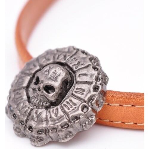 10 pcs Punk Biker Antique Silver Roman NO. Skull Leather Conchos Rivet Stud Leather Belt Wallet Decoration 34mm