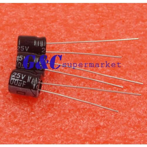 100PCS 100uF 25V Electrolytic Capacitor 105degreeC 6.3x7mm NEW diy electronics