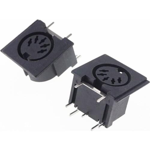 100 pcs 5 Pin DIN Female Socket Solder PCB Panel Mount Right Angle 90 Degree Circular Receptacle Jack Chassis Push-Pull Power