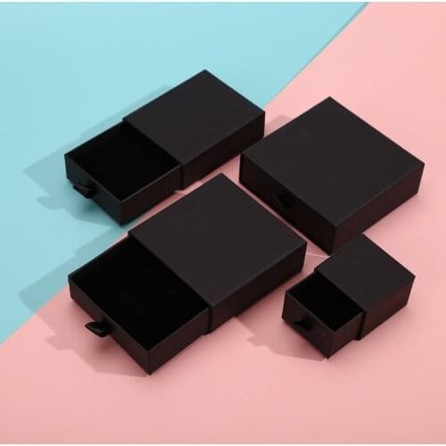 12pcs Kraft Paper Drawer Style Box for Ring Necklace Bracelets Earring Gift Packaging Boxes Can Be Customized