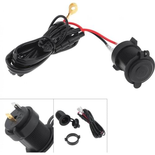12V Waterproof Car/ Motorcycle Cigarette Lighter Charger GPS Charging Connector with Lnsurance Line