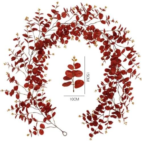 2pcs Artificial Eucalyptus Leaf Vine For Flower Arrangem Plant Hanging Wall Wedding Xmas Party Arch Home Garden Hotal Decorative