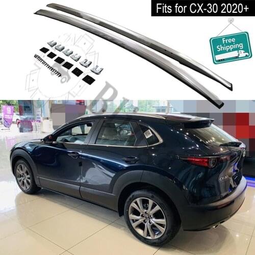 2Pcs silver left right Aluminium roof rack bar rail fits for M.azda CX-30 CX30 2020 2021+ luggage racks