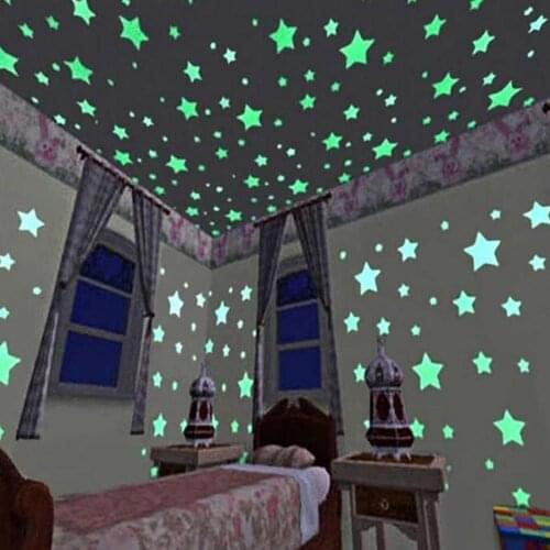 20Pcs/50Pcs Wall Stickers 3D Luminous PVC Luminous Stars Wall Ceiling Sticker for Bedroom Home Decoration Stars Stickers