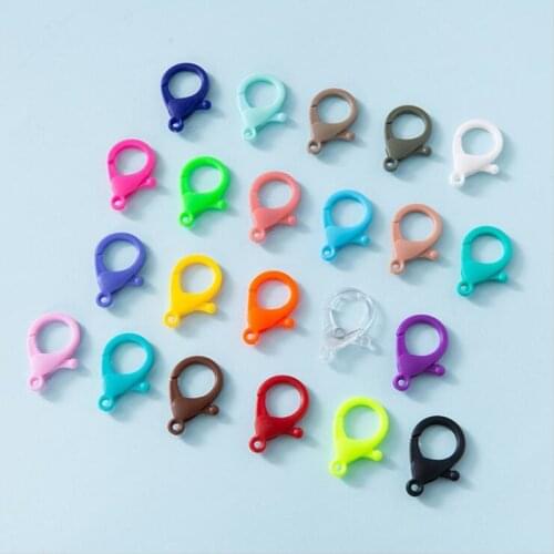 20pcs/lot Plastic Colorful Big Lobster Clasps for Bracelets Necklaces Hooks Chain Closure Accessories for DIY Jewelry Making