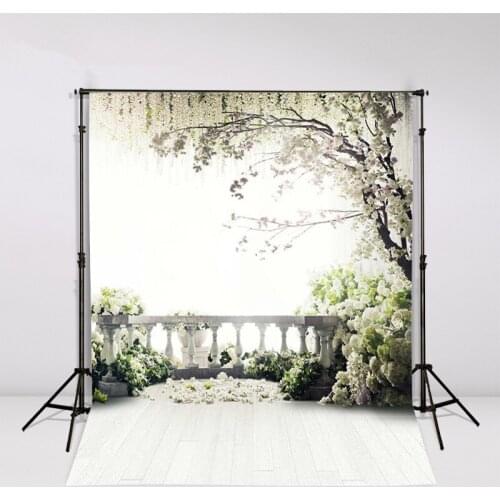 200*300cm Backgrounds For Photo Studio Photography Backdrops White Green The open-air terrace Flowers Tree For Newborn
