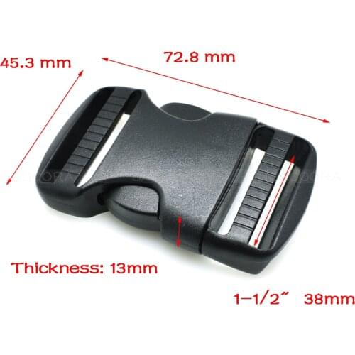 500pcs/pack 1-1/2"(38mm)Plastic Flat Side Release Buckles Adjustable Straps for Paracord Bracelets Webbing 38mm