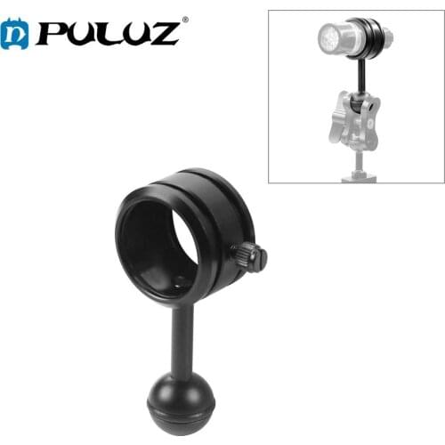 PULUZ Aluminum Alloy 1 Inch Ball Head Mount Adapter To Diving Light Fixed Clip For Underwater Diving Strobe Housing Light