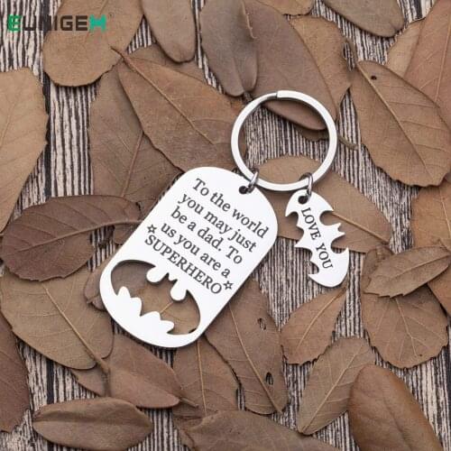 Father Key Chains Fathers Day Gifts Dad Birthday Gift Keychains for Daddy Step Dad To Be Husband From Daughter Son Wife Kids