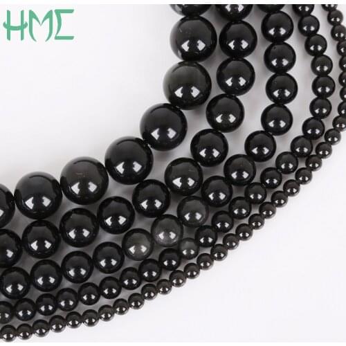 Hot Sale Top AAA+ Natural Black Obsidian Stone Beads For DIY Bracelet Necklace Jewelry Making High Quality Wholesale Or Retail