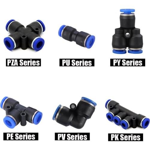 1pc Pneumatic Fittings Quick Push in Connector Air Pipe Fittings For 4mm 6mm 8mm 10mm 12mm Hose Tube Straight Fittings