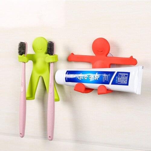 Wholesale 200pcs/lot creative flexible toothbrush toothpaste holder with sucker