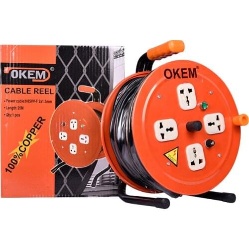 Wire reel socket mobile cable reel Wire and cable portable reel 220V European power cord