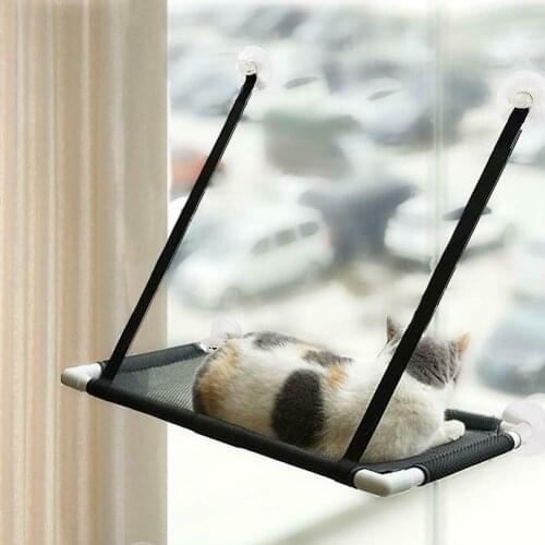 Cat Hammock Bed Pet Window Perch Seat Mounted Shelf Hanging Bed with Suction Cups Cats Kitty Sofas Basking Bed Pet Hammock