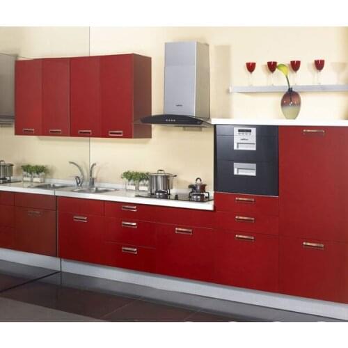 Red kitchen cabinet