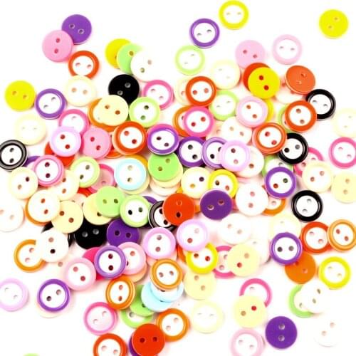 LF 200Pcs Round Resin Sewing Buttons With 2 Hole For Cloth Needlework Flatback Scrapbooking Crafts Decorative Diy Accessories