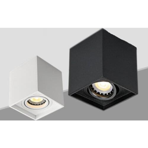 1pcs Square Surface Mounted LED Downlight with Replaceable GU10 LED Bulb 7W 10W LED Ceiling Spot Light AC85V-265V Indoor