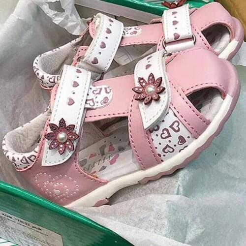 Natural cowhide leather cute girl sandals baby girl sandals comfortable sweat-absorbent anti-kick size 21 to 26 wallvell