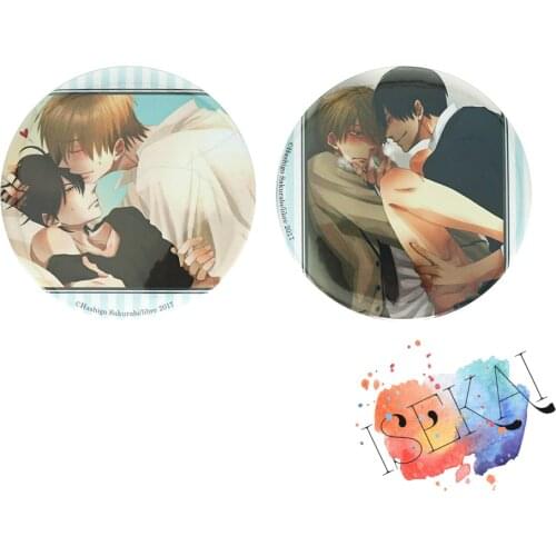 The Most Huggable Man Has Threatened Me. Anime Dakaretai Otoko No.1 JYUNTA AZUMAYA TAKATO SAIJYO Hug Ver Metal Badge Brooch Pins