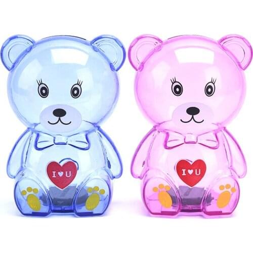 Cartoon Bear Money Boxes Kid Student Piggy Bank Transparent Style Saving Money For Home Storage
