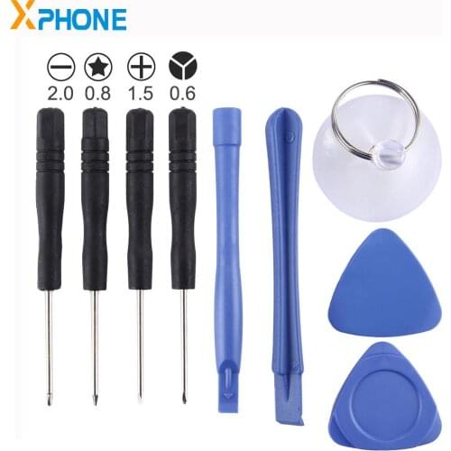 9 in 1 Mobile Phone Disassembly Repairing Tool Kit (4 x Screwdriver + 2 x Teardown Rods + 1 x Chuck + 2 x on Thick Slices)