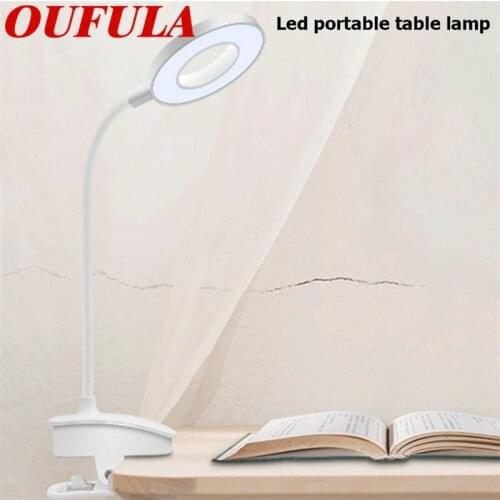 OUTELA Led Touch desk Lamp USB Rechargeable With Clip Reading Lamp 3 Colors Child Eye Protection