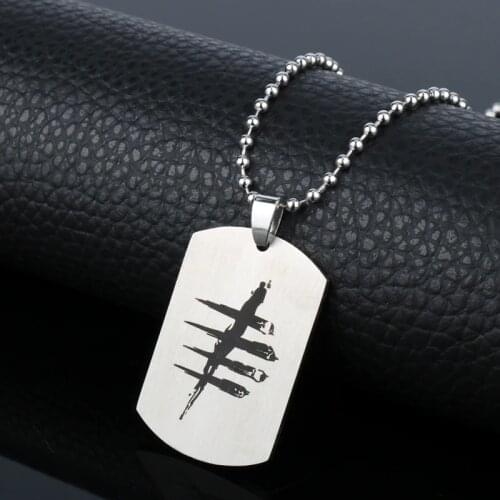 MQCHUN Game Dead by Daylight Necklace Stainless Steel Round Bead Chain Pendant Dog Tag Chain Necklace Men Jewelry Fans Gift