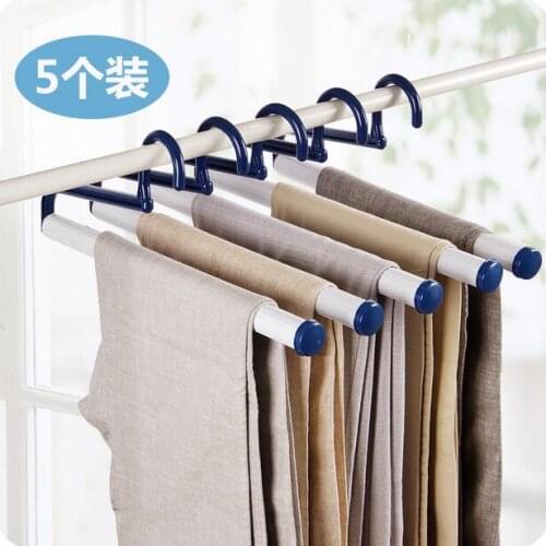 Adult Plastic Multifunctional Magic Hanger Slip-resistant Wardrobe Overstretched Trouser Organizer 5Pcs/Lot Multi-layer Hangers