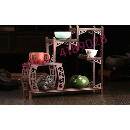 Natural chicken wing wood, half round BBK lace, solid wood curio shelves, ornament pendulum rack