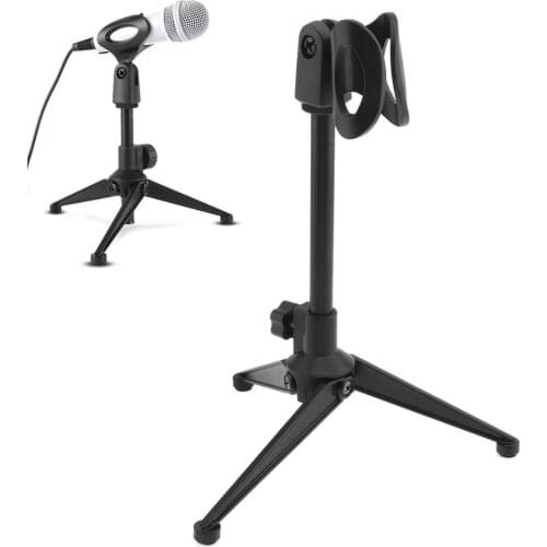 Portable Metal Microphone Stand Three-Legged Lifting Stand 180 Degree Rotation Angle
