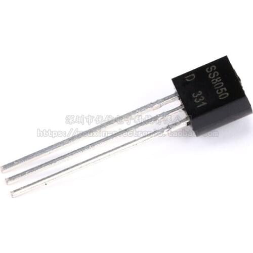 100pcs / 1 lot Original SS8050 TO-92 NPN 25V 1.5A straight plug triode copper foot