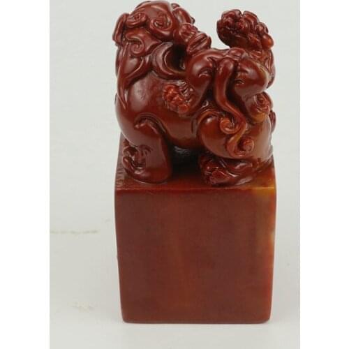 Shoushan Hibiscus Stone signet Laotian Yellow Stone Solicit wealth Pixiu Seal characters Customized Engraving Ancient Style Seal