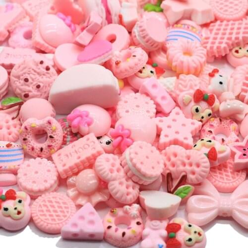 Resin Random Mix Candy Food Cake Biscuit Crafts Flatback Resin Luck Bag Cabochon For Diy Scrapbooking
