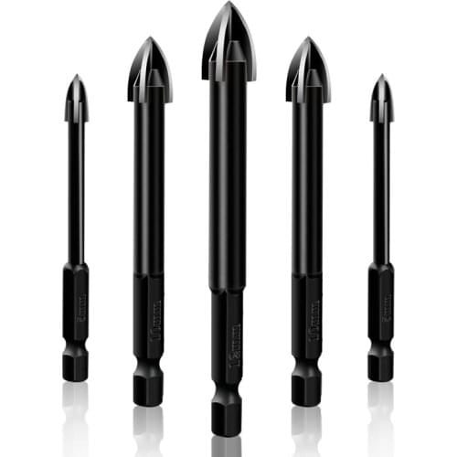 Tungsten Carbide Glass wood Drill Bit Alloy Carbide Point with 4 Cutting Edges Tile & Glass Cross Spear Head Drill Bits