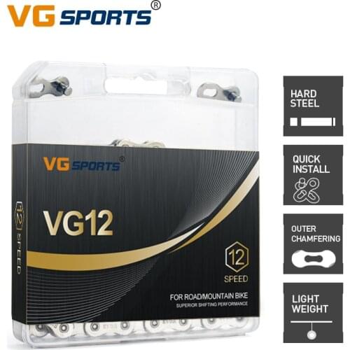 VG Sports Bicycle Chain 12 Speed Velocidade Titanium Rainbow Gold Silver Mountain Road Bike MTB Chains Part 126 Links bike chain