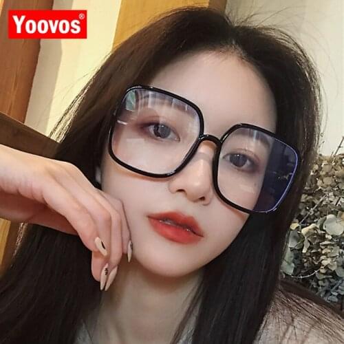 Yoovos Oversized Glasses Women Square Eyeglasses Frames Brand Design Okulary Blue Light Eyewear Women Big Frame Gafas De Mujer