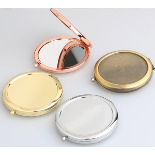 100Pcs Personalized Bridal Shower Gift,Portable Magnifying Cosmetic Make-up Vanity Mirror,Custom Wedding Souvenir,Engrave Logo