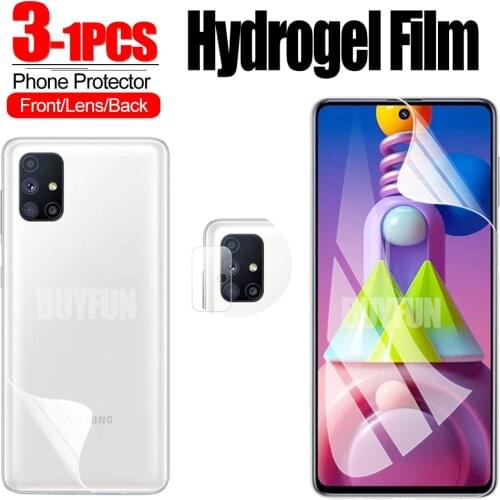 1-3Pcs Hydrogel Film For Samsung M51 Screen Protector Camera Protective Glass For Samsung Galaxy M30s M51 M31s M21 M11 M01 Film