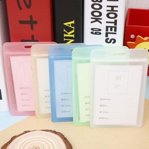 1Pc Durable Plastic ID Card Hard Holder Employee Name Tag Card Photo Identity Passport Badge Holder School Office Supplies