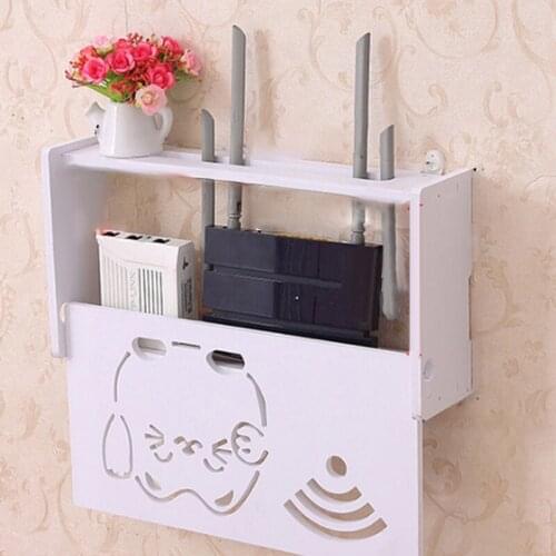 1 * Storage Box 25*20*9.5cm No Drill Cable Router Storage Box Shelf Wall Hangings Bracket Cable Organizer