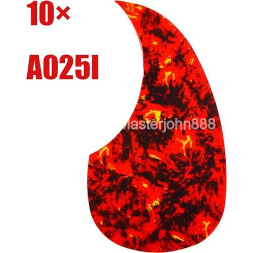 10pcs Alice A025I Acoustic Guitar Pickguard Red Tortoise Teardrop Peel and Stick Adhesive Back Free Shipping Wholesales