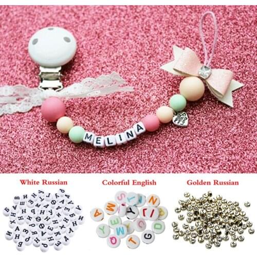 100Pcs Russian Letters Acrylic Beads For Jewelry Marking Alphabet Beads For Handmade Diy Bracelet Necklace Jewelry Finding