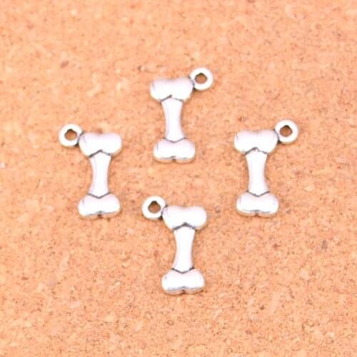 120 Pcs Antique Silver Plated dog bone Charms Diy Handmade Jewelry Findings Accessories 16*10mm