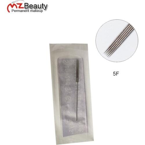 5F Permanent makeup sterilized tattoo Needles Microblading Needles Flat 5 agujas tattoo supplies tattoo machine 0.35x50mm needle
