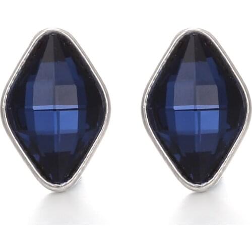 6Colors Rhombus Crystal Ginger Snap Button Vintage Eye Shape Metal Snap DIY 12mm Snap Earrings Jewelry Gift