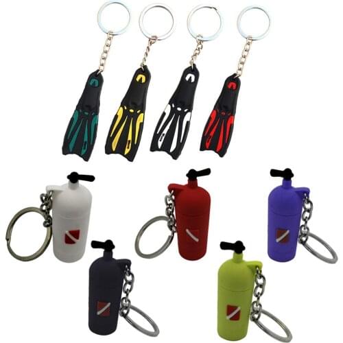 Mini Flipper Key Ring Keychain Scuba Diving Diver Fin Shaped Key Chain Keychain Novelty Gift