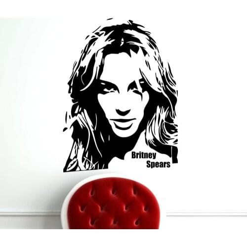 Britney Spears Wall Stickers Wall Decals For Kids Living Room Home Decor Vinyl Stickers Muraux Home Decor Wall Art Murals A298
