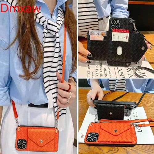 Wallter Phone Case For Samsung Galaxy Note 10 S10 Lite A31 A21 A70 A50 A50S A30S A10S A20S Weave Card Holder Coin Purse Cover