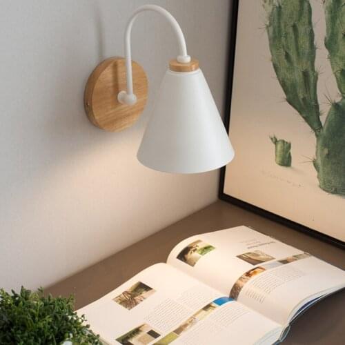 Wooden wall lights bedside wall lamp bedroom wall light sconce for kitchen restaurant modern wall lamp Nordic sconces ZM1111