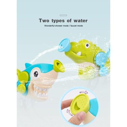 Baby Hand Water Spray Toy With Crocodile Baby Shark Shape Hollow Bottom Shower Accessory Toys For Children Bath Toy Water Fun